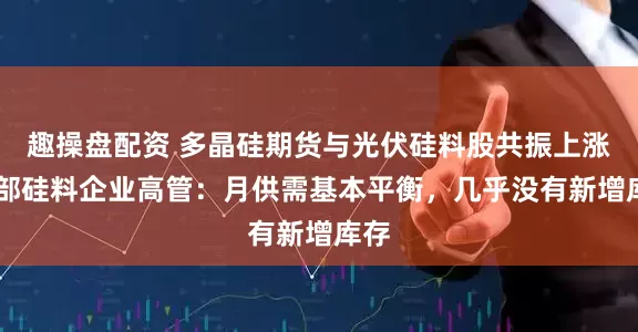 趣操盘配资 多晶硅期货与光伏硅料股共振上涨 头部硅料企业高管：月供需基本平衡，几乎没有新增库存